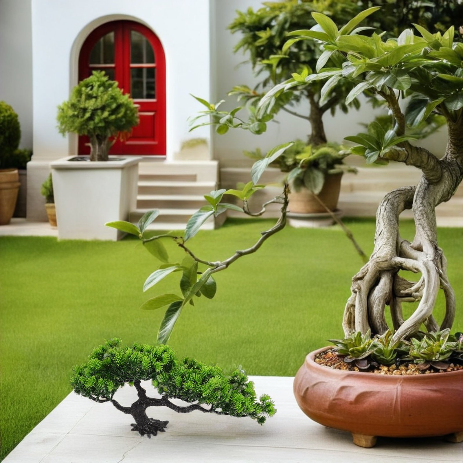 Bonsai Tree Zen Garden - 2 stuks kunstmatige bonsai boom jenever,