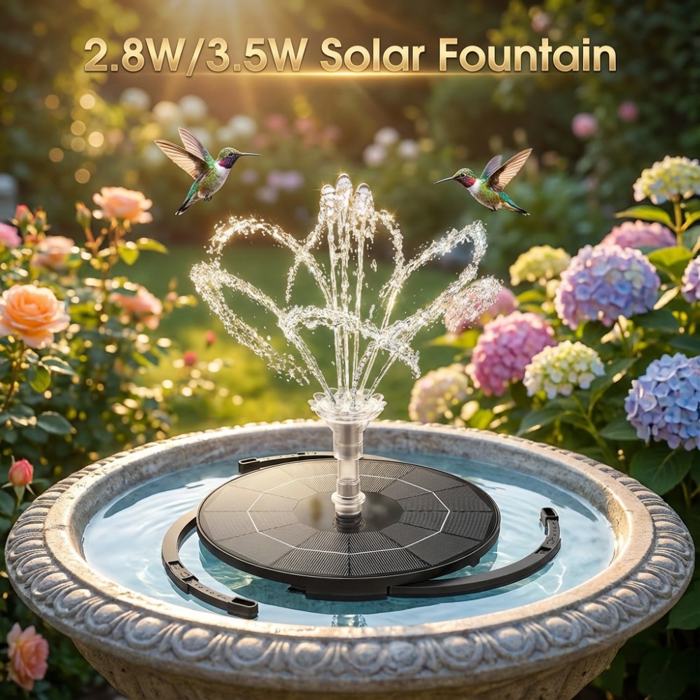 Bonsai Garden Fountain - Zonne-fonteinpomp, DIY waterfonteinset, met meerdere sproeiers,