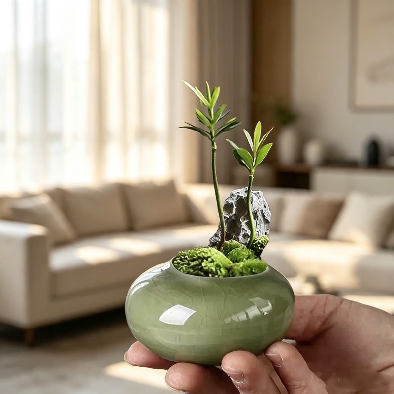 Mini ijsgeglazuurde plantenpot - Bonsai Garden Art recensie en prijs