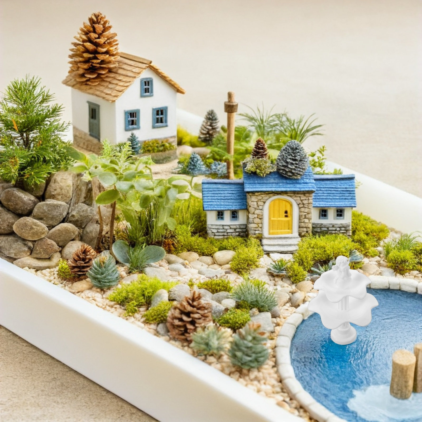 2 stuks miniatuur fontein deco - Bonsai Garden Fountain recensie en prijs