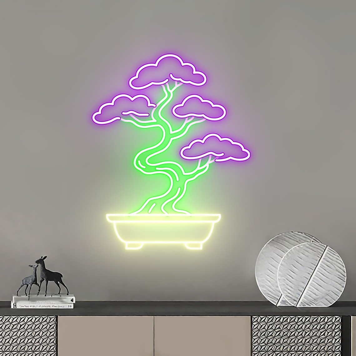 Bonsai Boom Neonbord Zen Tuin  - Bonsai Tree Zen Garden recensie en prijs